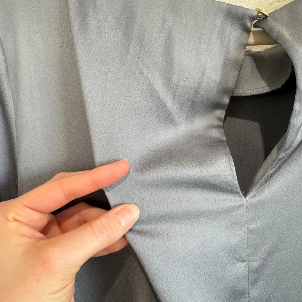 GIULIVA HERITAGE x H&M Maxi Dress Grey Satin Long Sleeve Party Event Cocktail XL